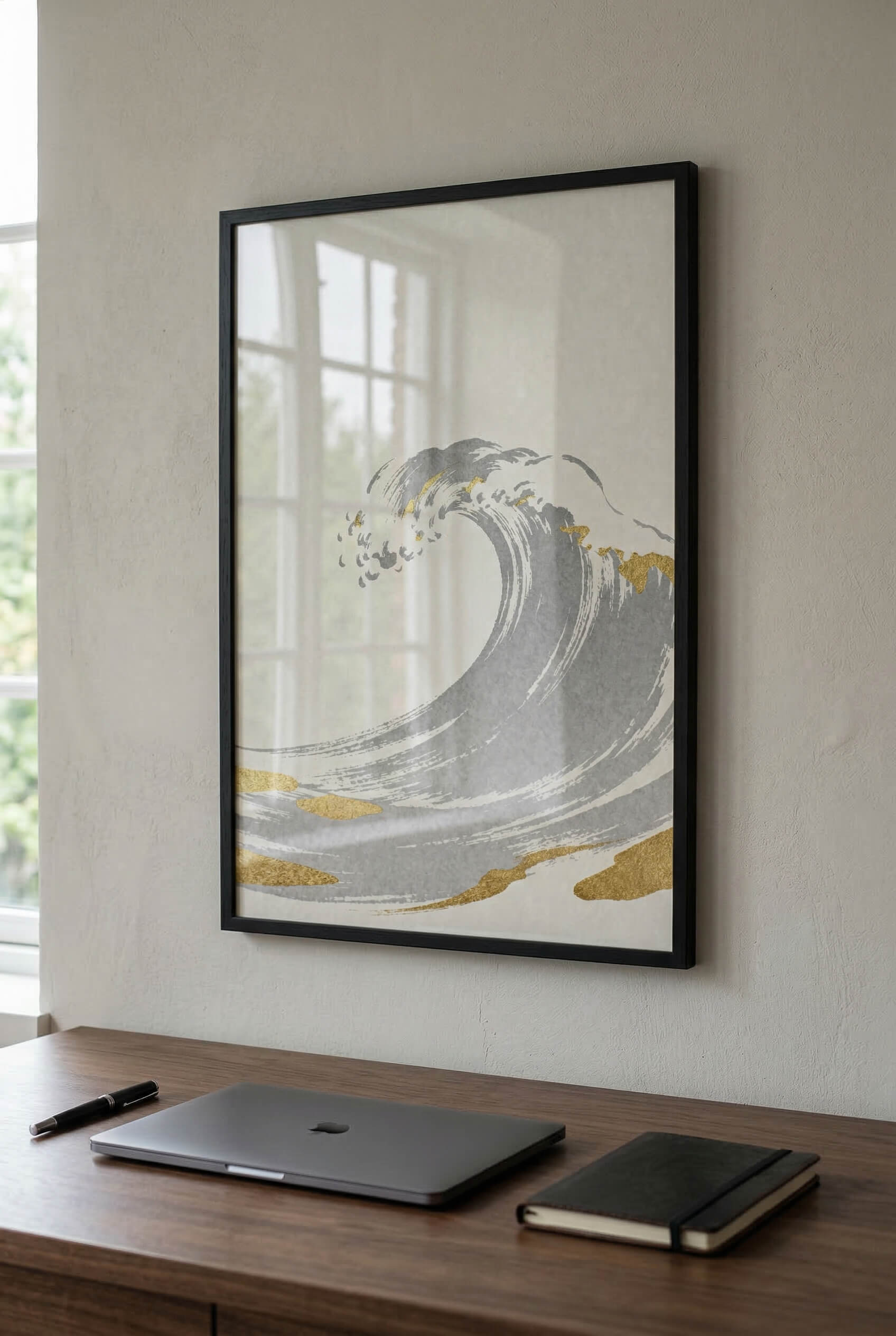Golden Wave – Minimalistische Ozean Kunst