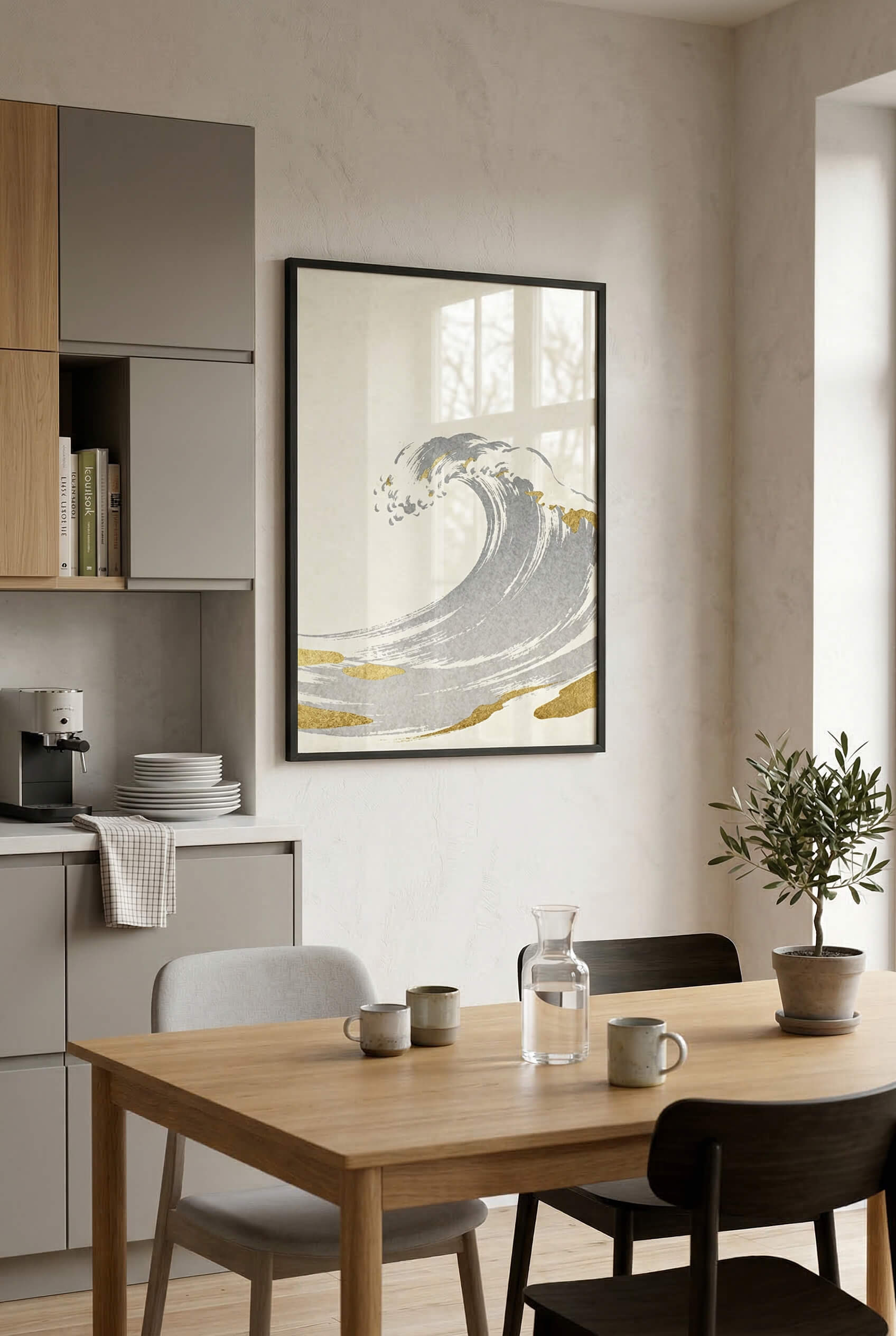 Golden Wave – Minimalistische Ozean Kunst