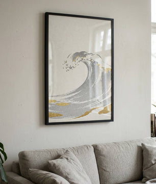 Golden Wave – Minimalistische Ozean Kunst