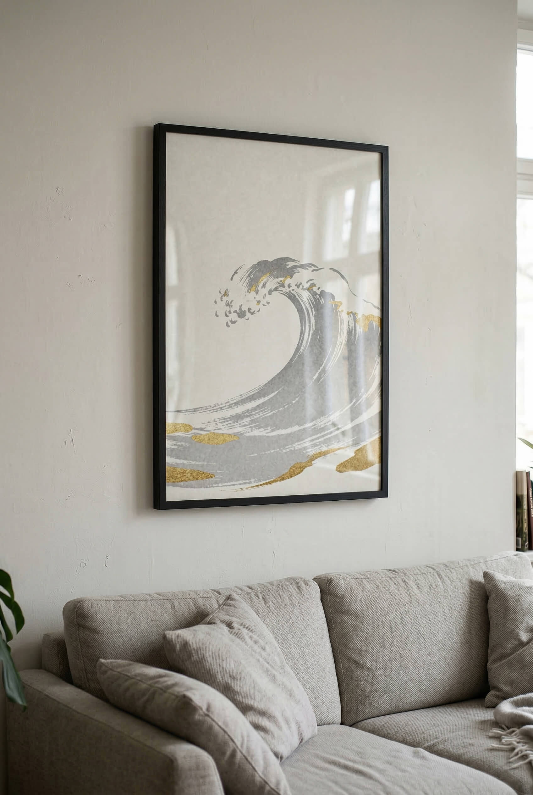 Golden Wave – Minimalistische Ozean Kunst
