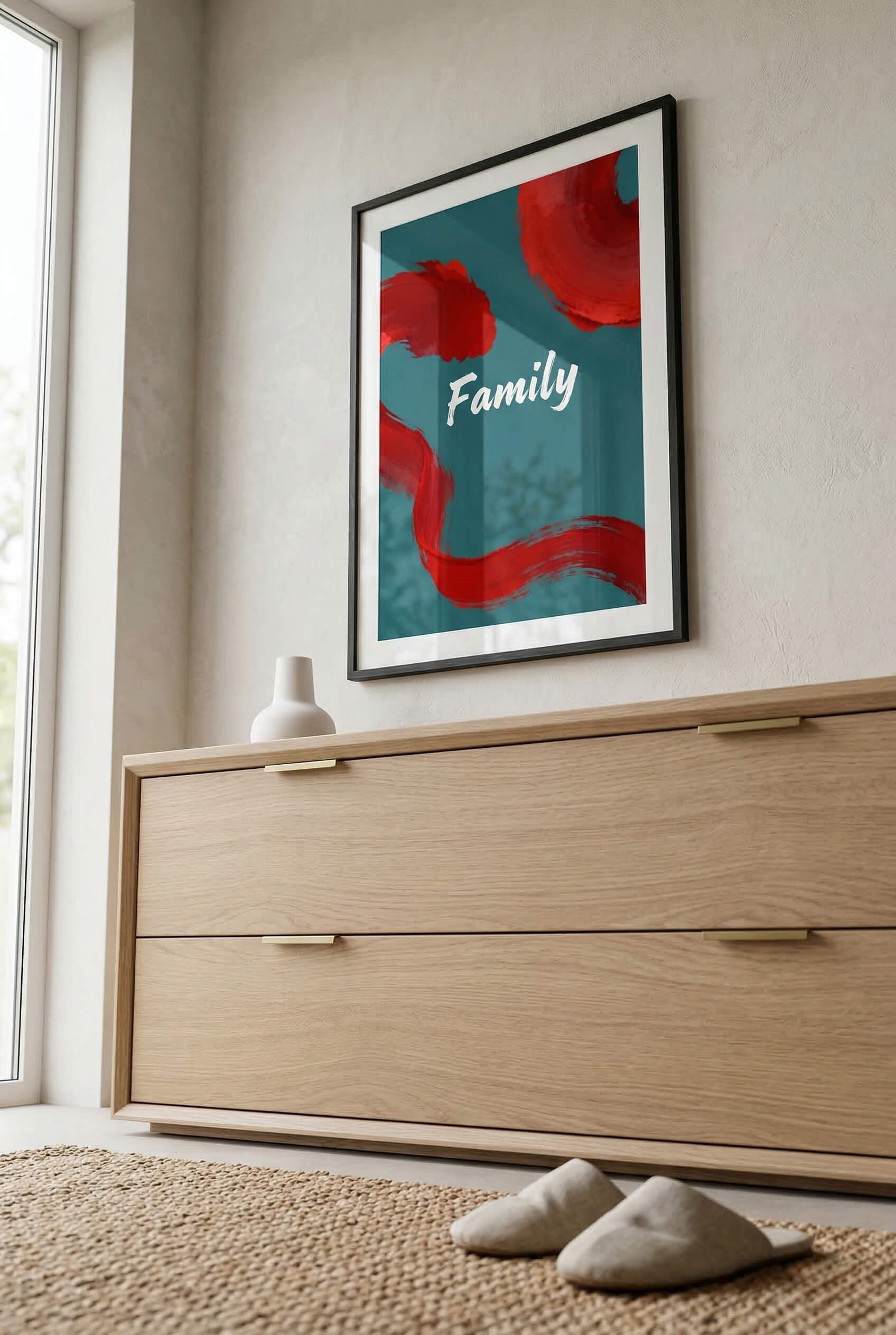 Family – Modernes Typografie Wandbild