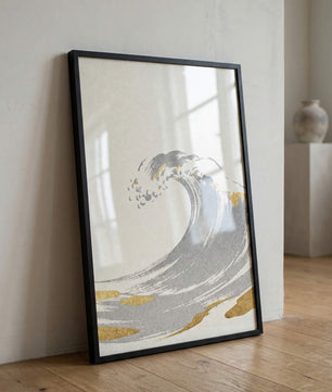 Golden Wave – Minimalistische Ozean Kunst