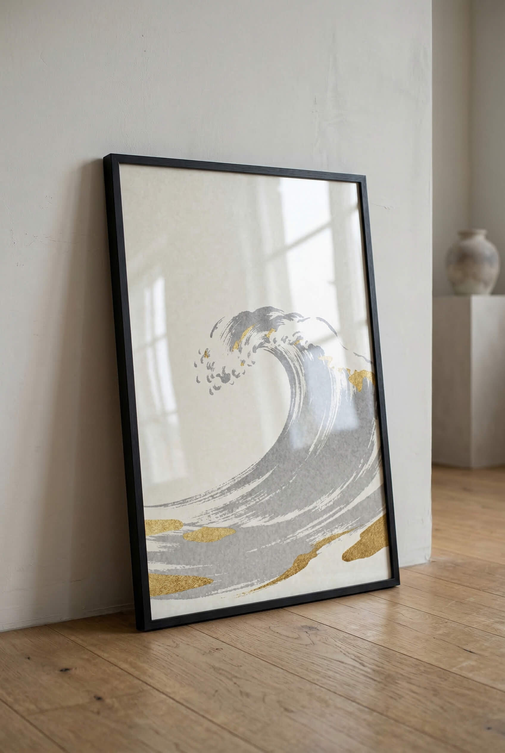Golden Wave – Minimalistische Ozean Kunst