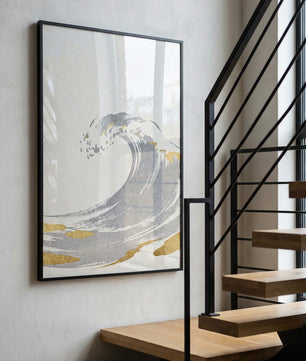 Golden Wave – Minimalistische Ozean Kunst