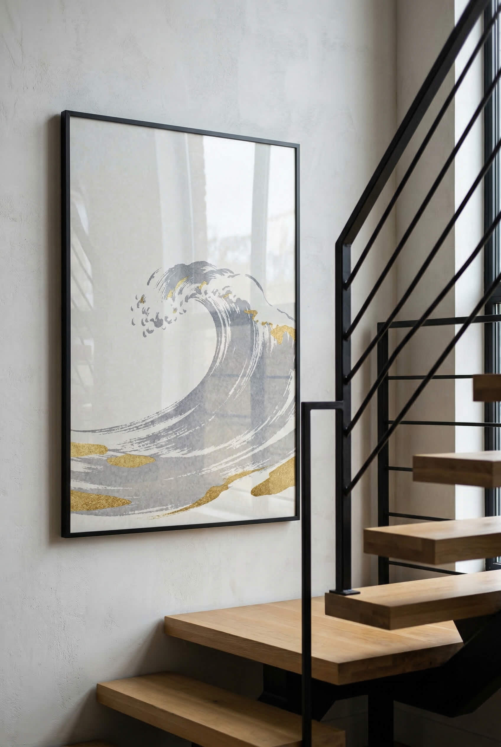 Golden Wave – Minimalistische Ozean Kunst