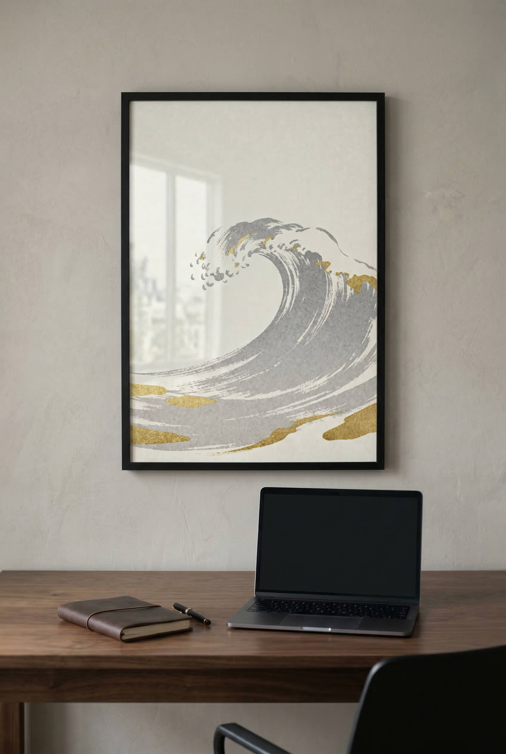 Golden Wave – Minimalistische Ozean Kunst