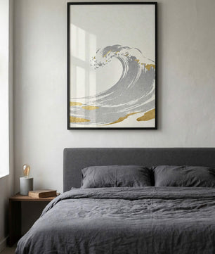 Golden Wave – Minimalistische Ozean Kunst
