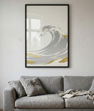 Golden Wave – Minimalistische Ozean Kunst