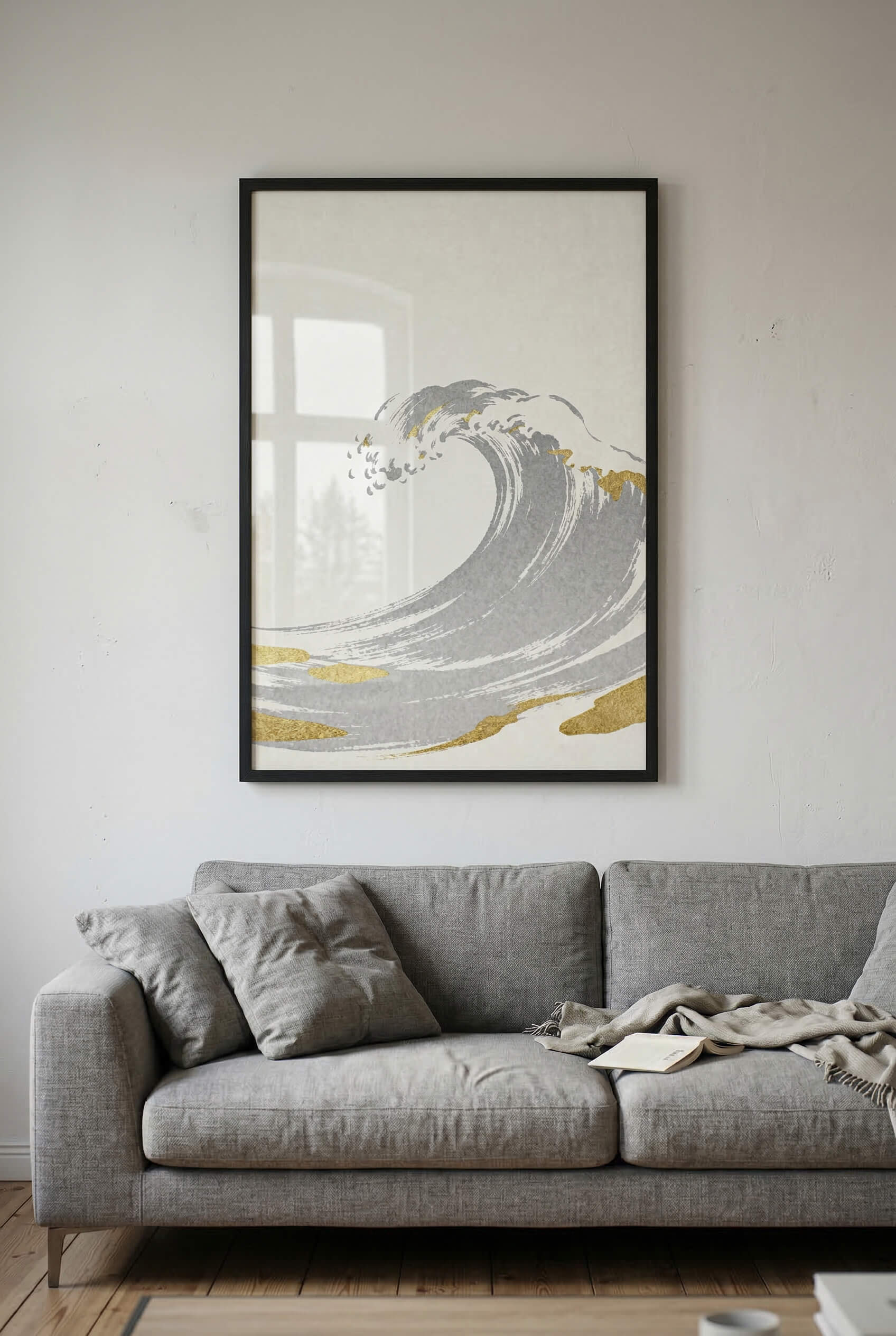 Golden Wave – Minimalistische Ozean Kunst