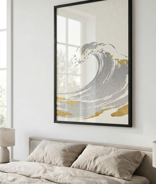 Golden Wave – Minimalistische Ozean Kunst