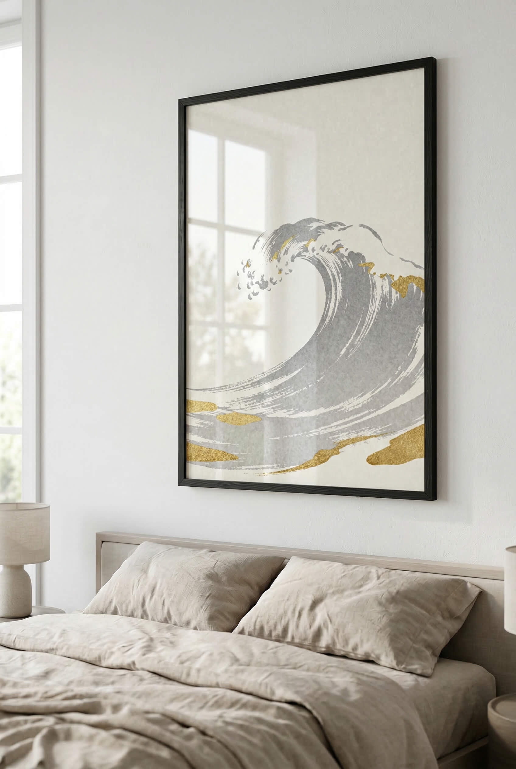 Golden Wave – Minimalistische Ozean Kunst