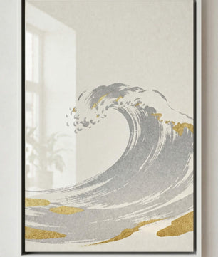 Golden Wave – Minimalistische Ozean Kunst