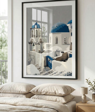 Santorini Blue Domes – Mediterrane Architektur