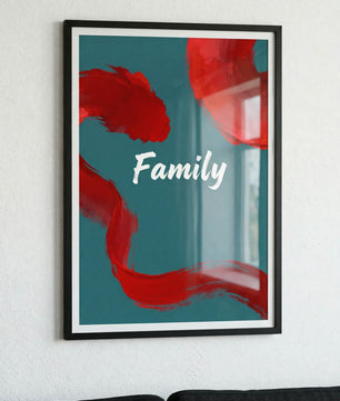 Family – Modernes Typografie Wandbild