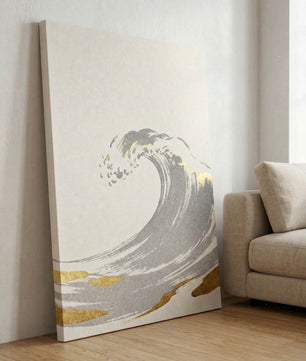Golden Wave – Minimalistische Ozean Kunst