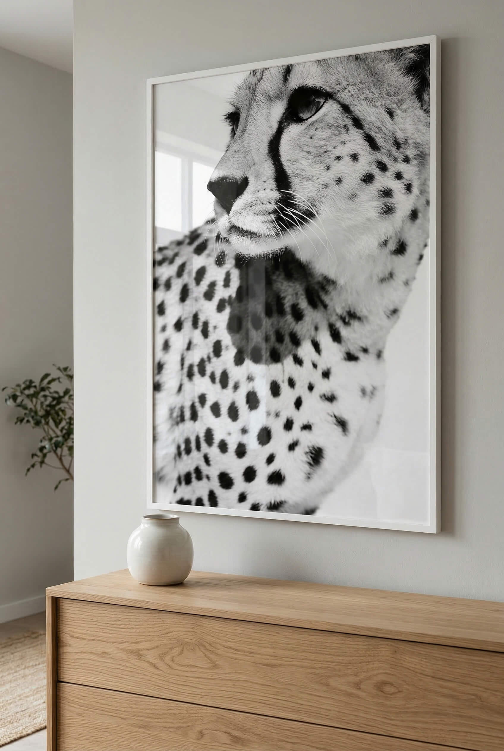 Gepard Porträt – Schwarz Weiß Fine Art