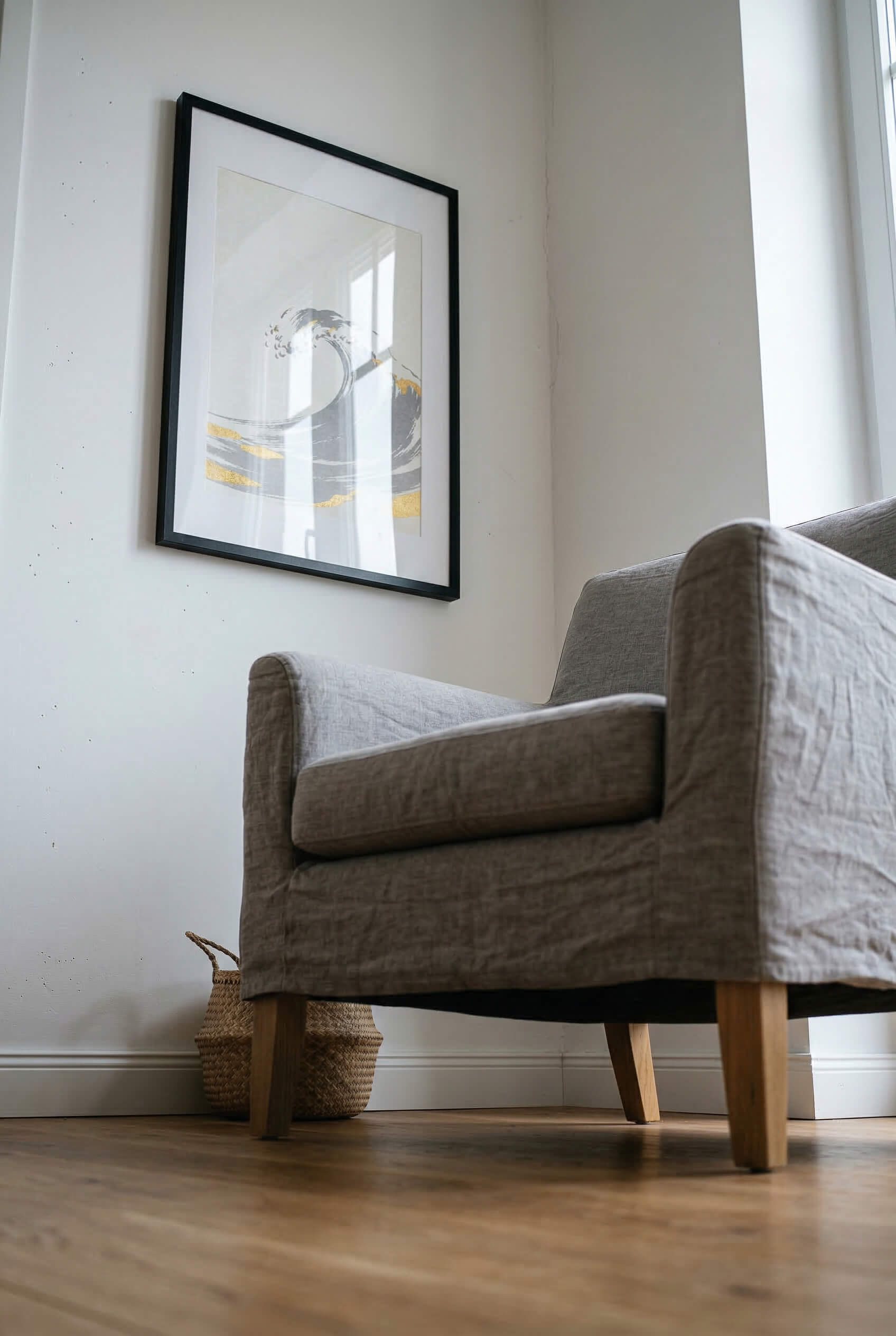 Golden Wave – Minimalistische Ozean Kunst