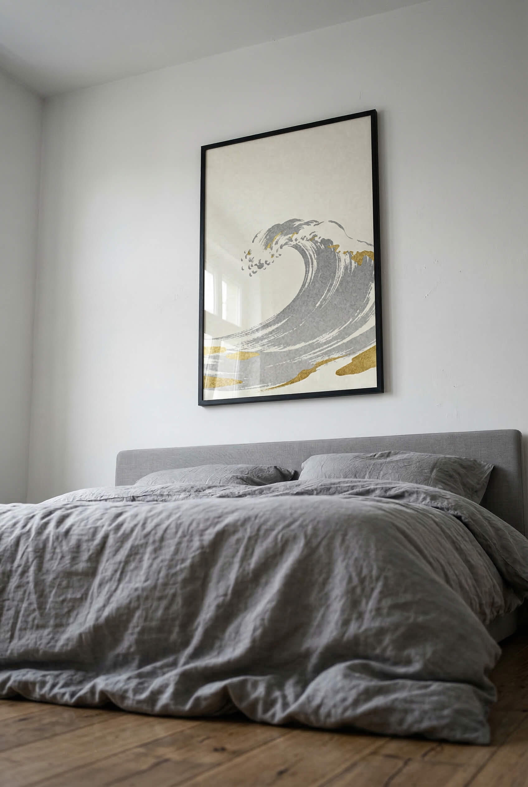 Golden Wave – Minimalistische Ozean Kunst