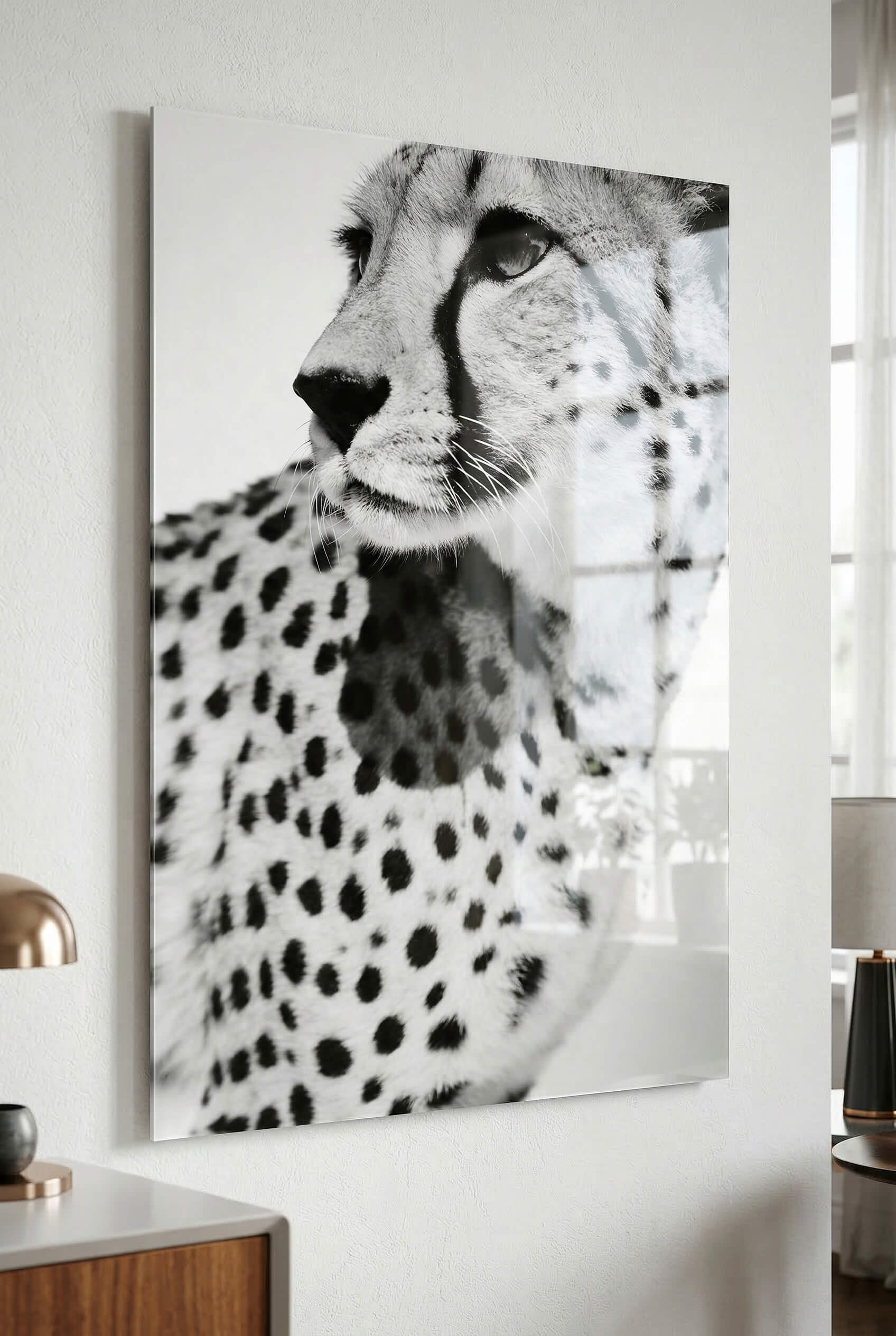 Gepard Porträt – Schwarz Weiß Fine Art