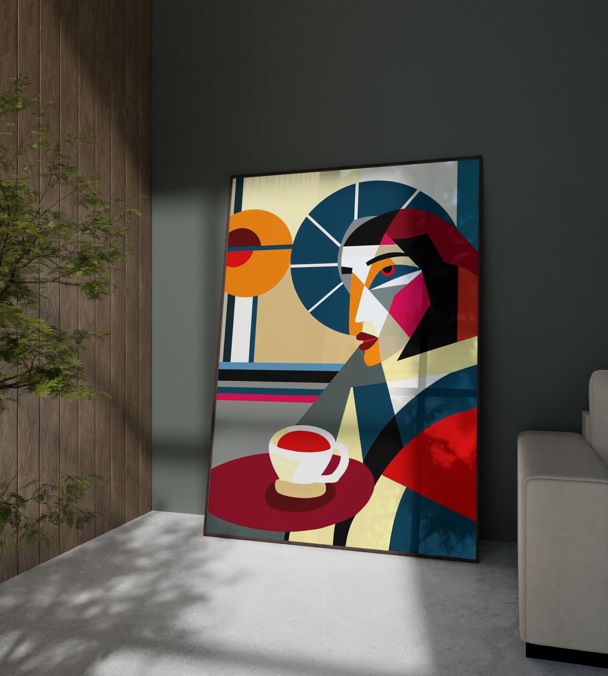 Cubist Coffee Contemplation