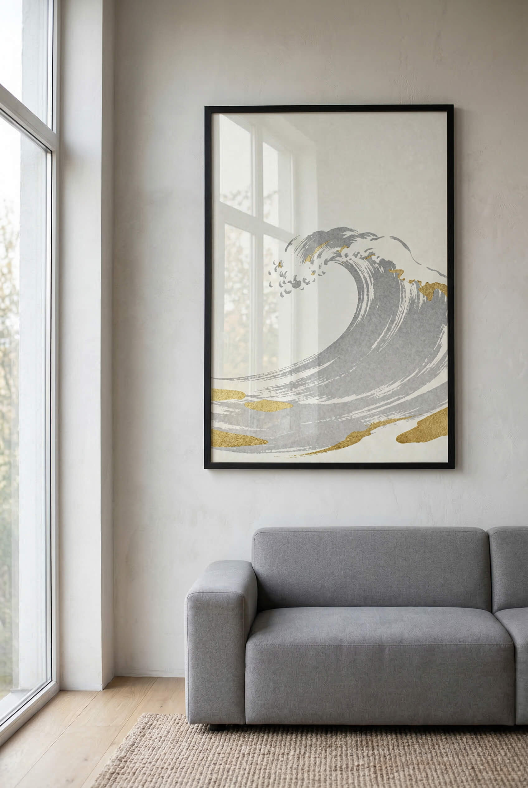Golden Wave – Minimalistische Ozean Kunst