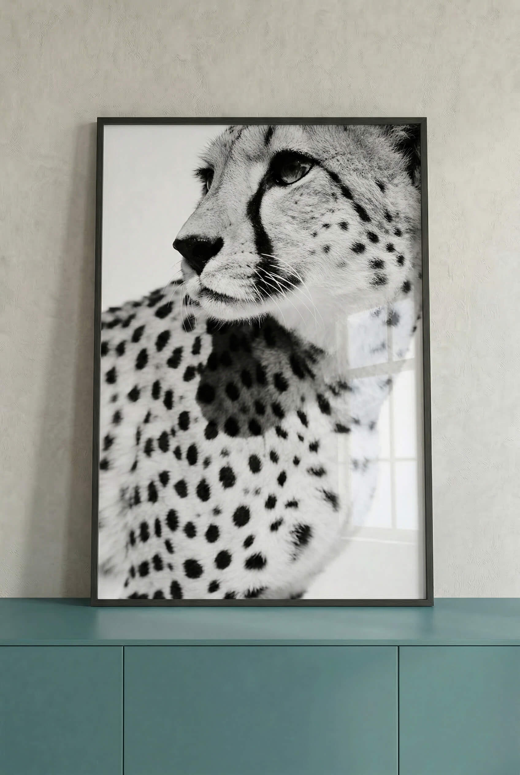 Gepard Porträt – Schwarz Weiß Fine Art