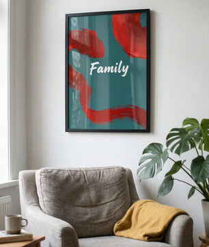Family – Modernes Typografie Wandbild