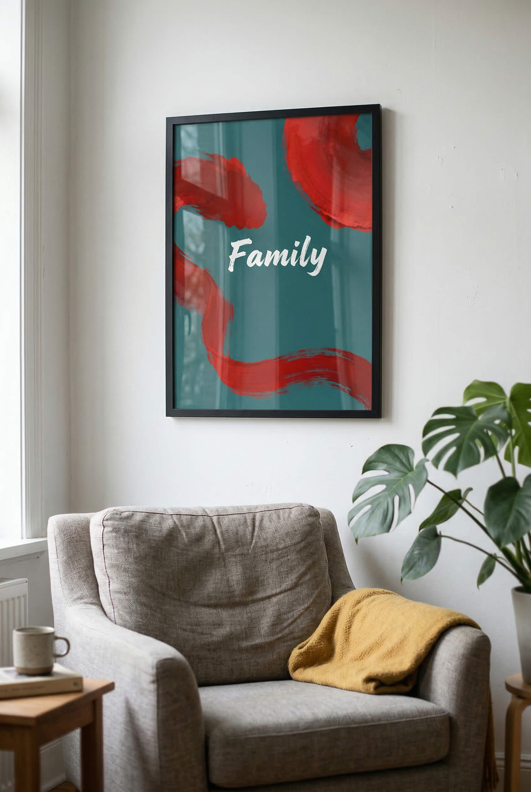 Family – Modernes Typografie Wandbild