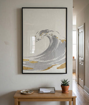 Golden Wave – Minimalistische Ozean Kunst