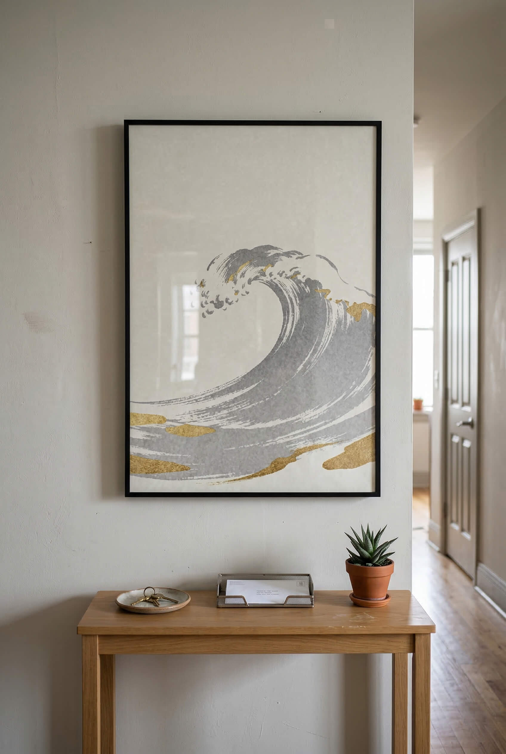 Golden Wave – Minimalistische Ozean Kunst