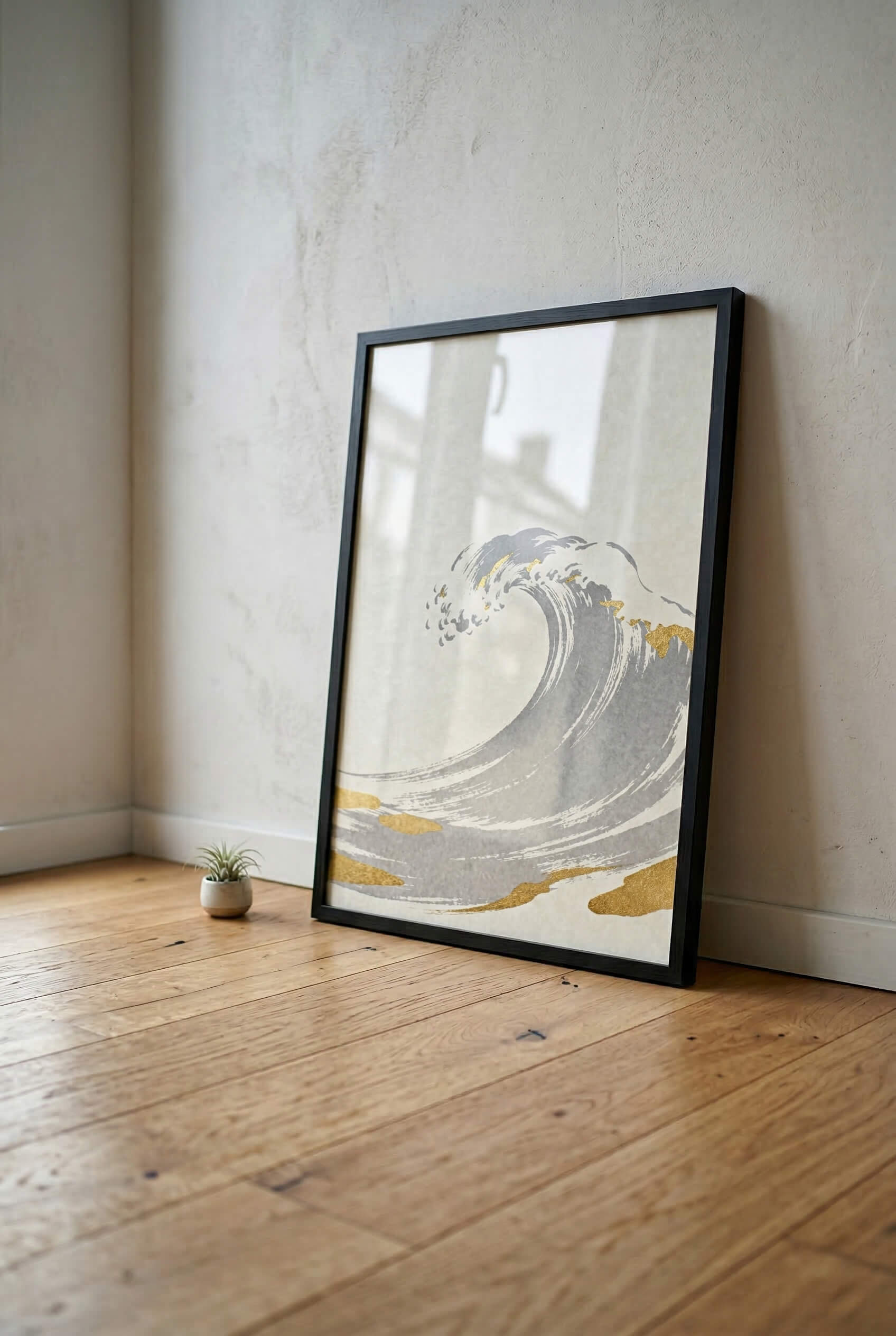 Golden Wave – Minimalistische Ozean Kunst