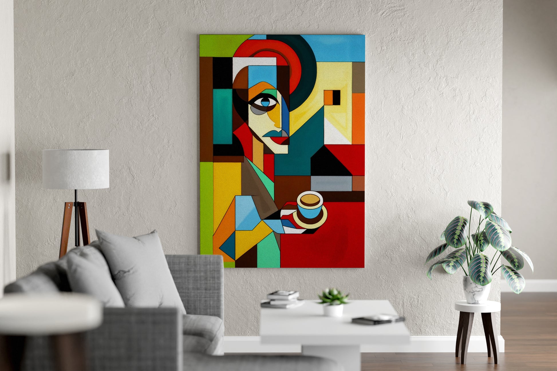 Cubist Coffee Portrait