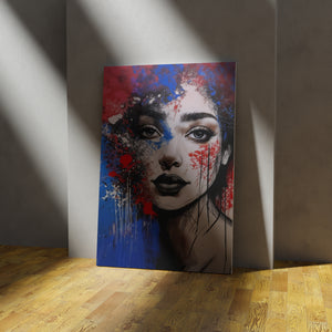 A Blend of Photography and Abstract Painting Red & Blue