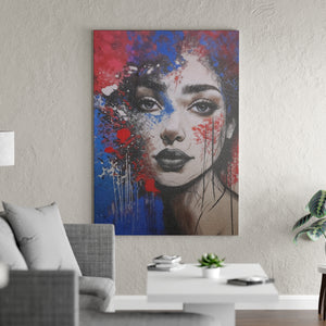 A Blend of Photography and Abstract Painting Red & Blue