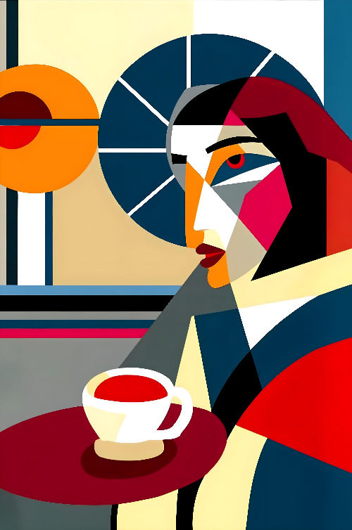 Cubist Coffee Contemplation