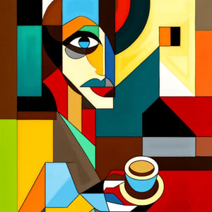 Cubist Coffee Portrait