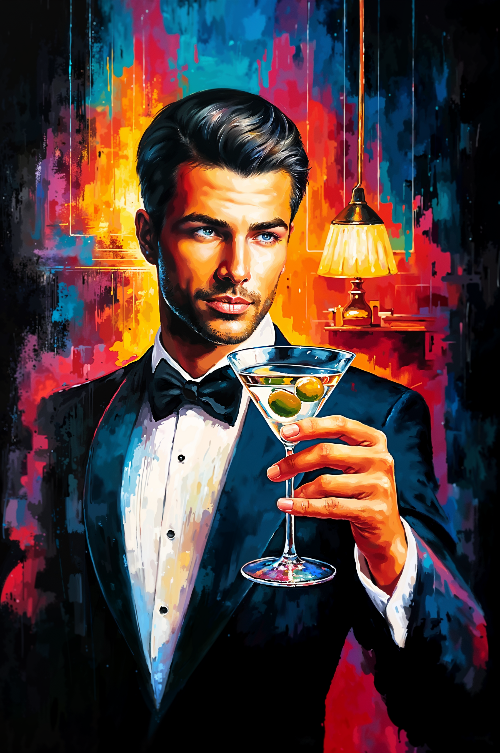 Dapper Gentleman with Martini