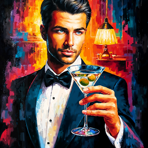 Dapper Gentleman with Martini