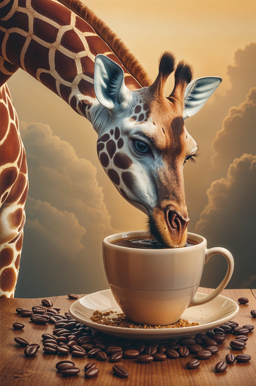 Giraffe´s Morning Coffee Sip