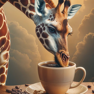 Giraffe´s Morning Coffee Sip