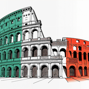 Italy - Colosseum in Tricolor